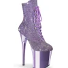 Lavande pierre strass 20 cm FLAMINGO-1020CHRS bottines talons hauts pleaser