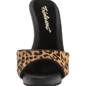 Leopard 13 cm Fabulicious POISE-501FUR mules talons hauts