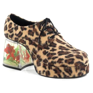 Leopard PIMP-02 chaussures proxénète hommes avec talon aquarium poisson rouge