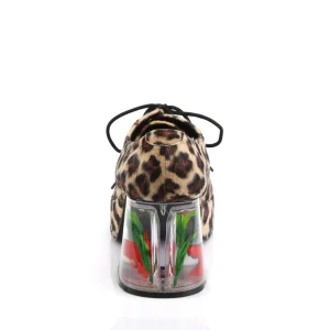 Leopard PIMP-02 chaussures proxénète hommes avec talon aquarium poisson rouge