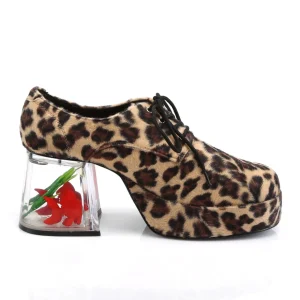 Leopard PIMP-02 chaussures proxénète hommes avec talon aquarium poisson rouge
