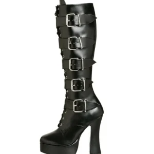 Mat 13 cm ELECTRA-2042 plateformes bottes à boucles pour femmes