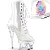 MOON1021C - 18 cm bottine talon haut femme pleaser strass transparentes