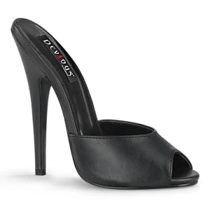Mules noirs 15 cm DOMINA-101 Mules à talons hauts fetish