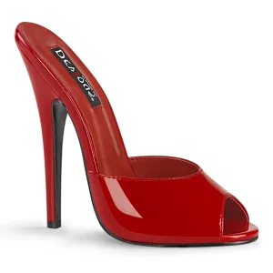 Mules rouge 15 cm DOMINA-101 Mules à talons hauts fetish
