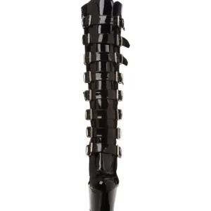 Noir 18 cm ADORE-2043 plateformes bottes à boucles pour femmes