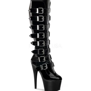 Noir 18 cm ADORE-2043 plateformes bottes à boucles pour femmes