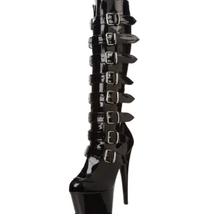 Noir 18 cm ADORE-2043 plateformes bottes à boucles pour femmes
