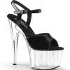 Noir 18 cm ADORE-709 Plexi Plateforme Haut Talon