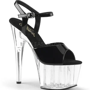 Noir 18 cm ADORE-709 Plexi Plateforme Haut Talon