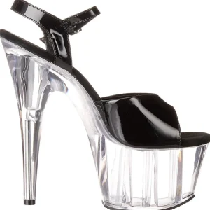 Noir 18 cm ADORE-709 Plexi Plateforme Haut Talon