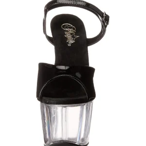 Noir 18 cm ADORE-709 Plexi Plateforme Haut Talon