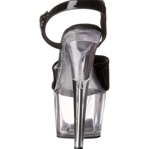 Noir 18 cm ADORE-709 Plexi Plateforme Haut Talon