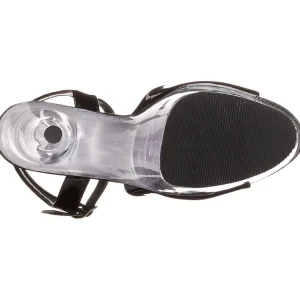 Noir 18 cm ADORE-709 Plexi Plateforme Haut Talon
