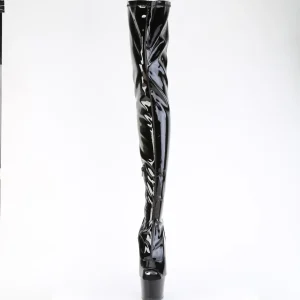 Noir 18 cm ADORE-4011 Vinyle plateforme bottes cuissardes crotch haute