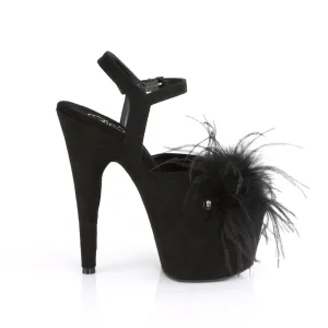 Noir 18 cm ADORE-709F sandales à talons hauts et plumes pole dance