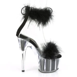 Noir 18 cm ADORE-724F sandales à talons hauts et plumes pole dance