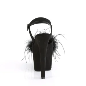 Noir 18 cm ADORE-709F sandales à talons hauts et plumes pole dance