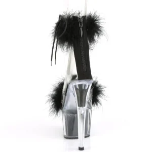 Noir 18 cm ADORE-724F sandales à talons hauts et plumes pole dance