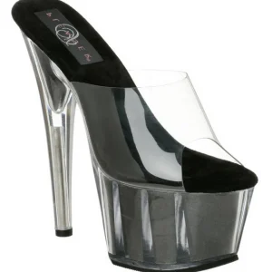Noir 18 cm ADORE-701G Etinceler Plateforme Mules Hautes