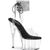 Noir 18 cm ADORE-791-2RS transparentes plateforme talon haut avec bande de cheville