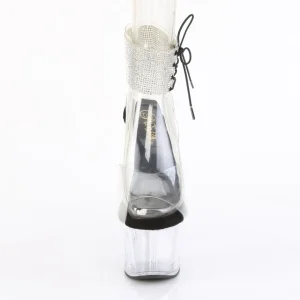 Noir 18 cm ADORE-791-2RS transparentes plateforme talon haut avec bande de cheville
