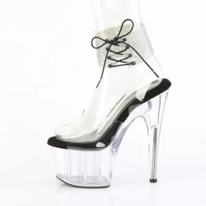 Noir 18 cm ADORE-791-2RS transparentes plateforme talon haut avec bande de cheville