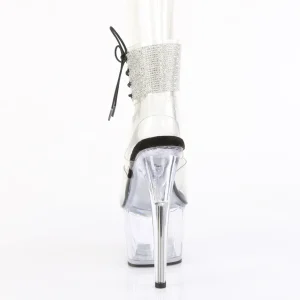 Noir 18 cm ADORE-791-2RS transparentes plateforme talon haut avec bande de cheville