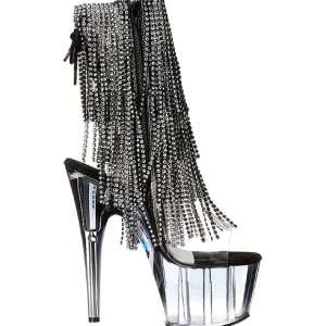 Noir 18 cm ADORE-1017RSFT bottines a frangees pour femmes a talon
