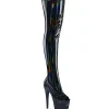 Noir 18 cm BEJ-3011-7 Hologramme bottes overknee plateforme pole dance