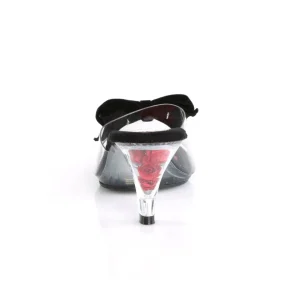 Noir 7,5 cm BELLE-301BOW Pinup mules femmes avec noeud papillon