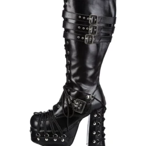 Noir 11,5 cm CHARADE-206 bottes lolita gothique semelles épaisses