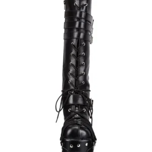 Noir 11,5 cm CHARADE-206 bottes lolita gothique semelles épaisses