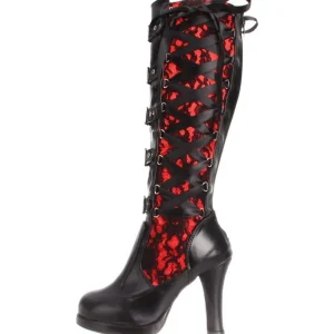 Noir 10 cm CRYPTO-106 plateformes bottes à boucles pour femmes