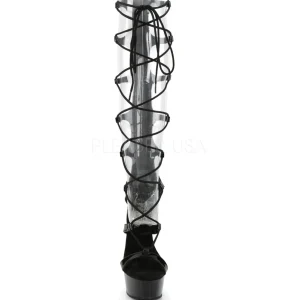 Noir 15 cm DELIGHT-698 spartiates hautes genoux sandales gladiateur