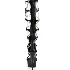 Noir 15 cm DELIGHT-698 spartiates hautes genoux sandales gladiateur