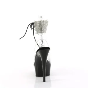 Noir 15 cm DELIGHT-627RS noirs plateforme talon haut avec bande de cheville