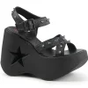Noir 13 cm DemoniaCult DYNAMITE-02 sandales lolita talons compensées