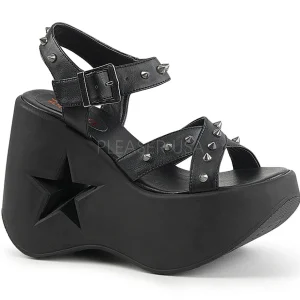 Noir 13 cm DemoniaCult DYNAMITE-02 sandales lolita talons compensées