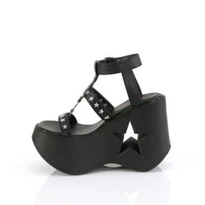 Noir 13 cm DemoniaCult DYNAMITE-12 sandales emo talons compensées