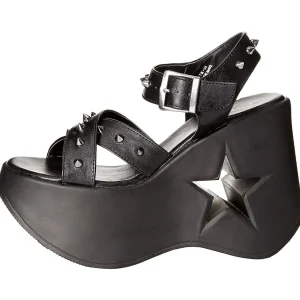 Noir 13 cm DemoniaCult DYNAMITE-02 sandales lolita talons compensées