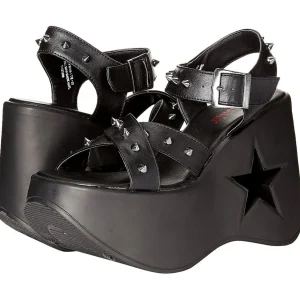 Noir 13 cm DemoniaCult DYNAMITE-02 sandales lolita talons compensées