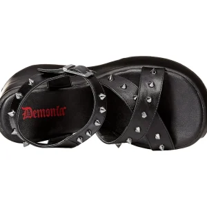 Noir 13 cm DemoniaCult DYNAMITE-02 sandales lolita talons compensées