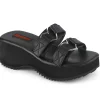 Noir 6,5 cm DemoniaCult FLIP-12 mules plateforme de emo gothic