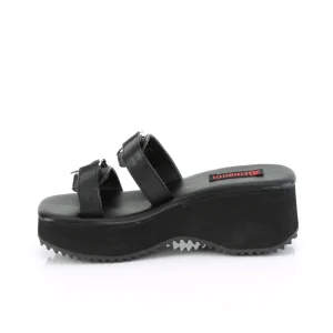 Noir 6,5 cm DemoniaCult FLIP-12 mules plateforme de emo gothic