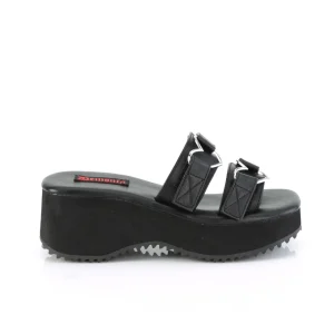 Noir 6,5 cm DemoniaCult FLIP-12 mules plateforme de emo gothic