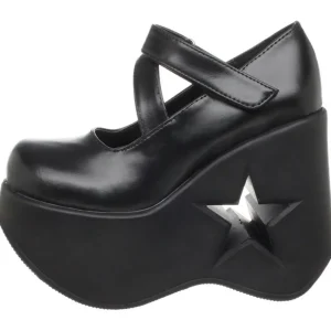 Noir 13 cm DYNAMITE-03 chaussures lolita gothique talons compensées
