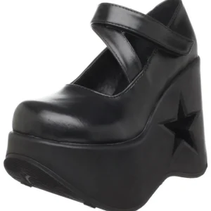Noir 13 cm DYNAMITE-03 chaussures lolita gothique talons compensées