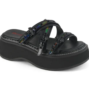 Noir 5 cm EMILY-07 mules plateforme femme emo gothic