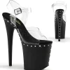 Noir 20 cm FLAMINGO-808ABLS Plateforme Strass Sandales Femmes